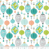 Sky Lantern Blue Panda-Rama Cotton Fabric
