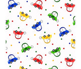Colourful Baby Toy Cars Cotton Fabric