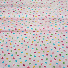 Pink Multi Hearts - 100% Cotton Fabric Fat Quarter - Vera Fabrics