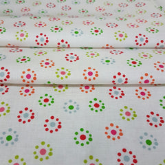 Multi Spot Flowers - 100% Cotton Fabric Fat Quarter - Vera Fabrics