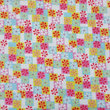 Flowers Squared - 100% Cotton Fabric Fat Quarter