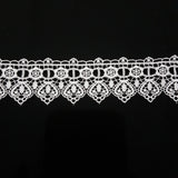 50mm Vintage Hearts White Guipure Lace Trim - by the metre