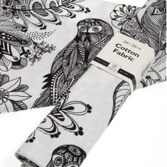 Colour-In Fat Quarter 100% Cotton Fabric - Doodling Flowers - Vera Fabrics