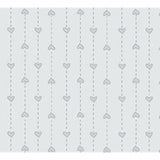 Pale Grey String of Hearts Basically Hugs Cotton Fabric