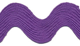 Super Jumbo 4cm Large Ric Rac Craft Ribbon - Purple - Per Metre - Vera Fabrics