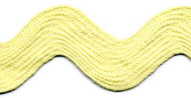 Super Jumbo 4cm Large Ric Rac Craft Ribbon - Yellow - Per Metre - Vera Fabrics