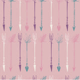 Dusty Pink Arrows Cotton Fabric