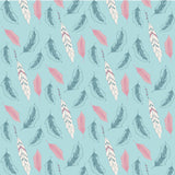 Blue Feathers Cotton Fabric
