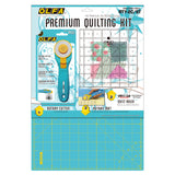 Aqua Premium Quilting Set - Rotary Cutter, Ruler & Mat