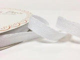 2 metres White 15mm Cotton Herringbone Tape Webbing Ribbon Craft Sewing