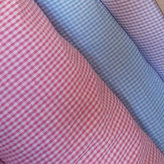 Pink Checks Squares Seersucker Fabric (Half a metre) Baby Clothes Dresses Dress Toys Nursery Craft Decor Fabric
