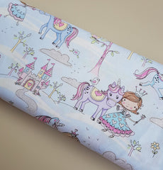 Princess Kingdom Castle Metallic Novelty Cotton Fabric - Vera Fabrics