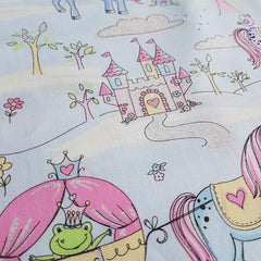 Princess Kingdom Castle Metallic Novelty Cotton Fabric - Vera Fabrics