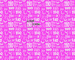 Festive Ho Ho Sage Pink Red Designs Christmas Fabric Polycotton : Half Meter