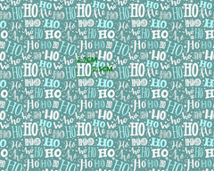 Festive Ho Ho Sage Pink Red Designs Christmas Fabric Polycotton : Half Meter