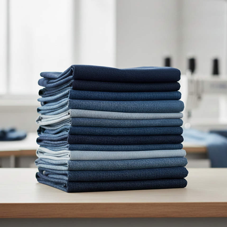 Assorted 100% Cotton Washed Denim Fabric – 8oz Bundle