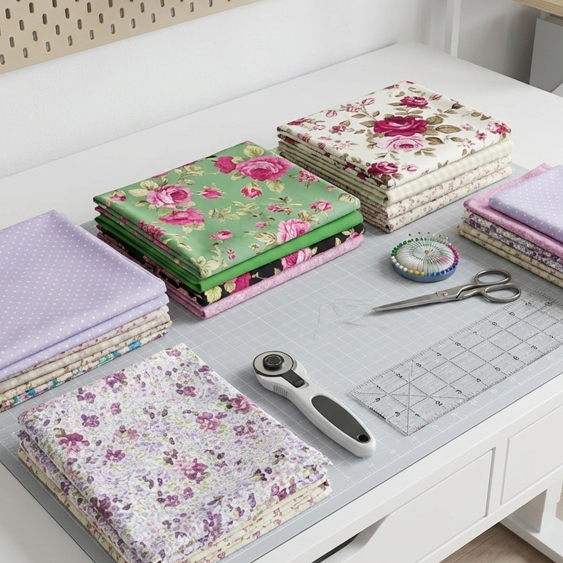 Assorted 4 Polycotton Half A Metre Bundle Subscription - Adults