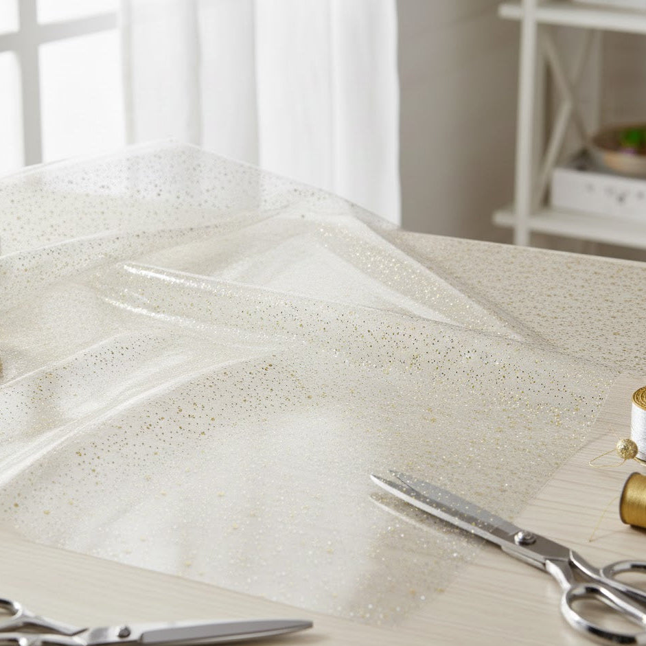 Clear Glitter PVC 55" Fabric