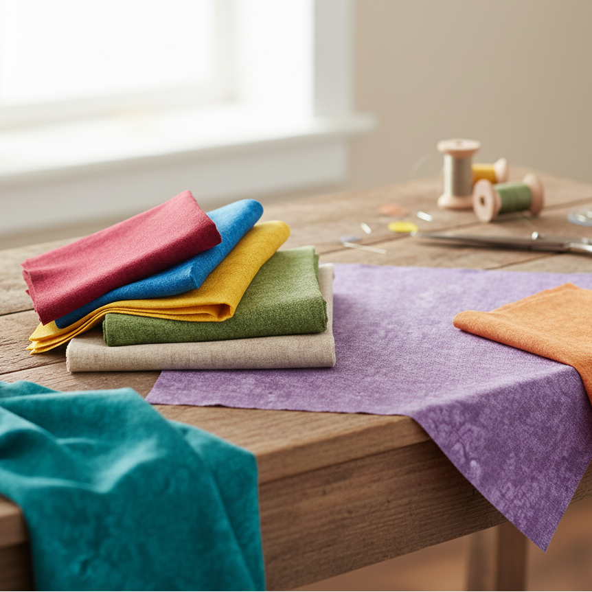 Assorted 100% Craft Cotton Mixer Blender Spray Shaded Quilting Fabric - 5 Half Metre Bundle