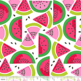 Watermelon Smash White Tutti Fruitti Cotton Fabric
