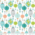 Sky Lantern Blue Panda-Rama Cotton Fabric - Vera Fabrics