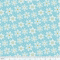 Land of Snow Snowflake Waltz Blue & Gold Christmas Cotton Fabric - Vera Fabrics