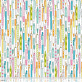Colourful Handwritten White Pen & Paper Stationary Print Cotton Fabric - Vera Fabrics