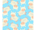 Baby Lambs on Blue Spring Fling Animals Cotton Fabric - Vera Fabrics