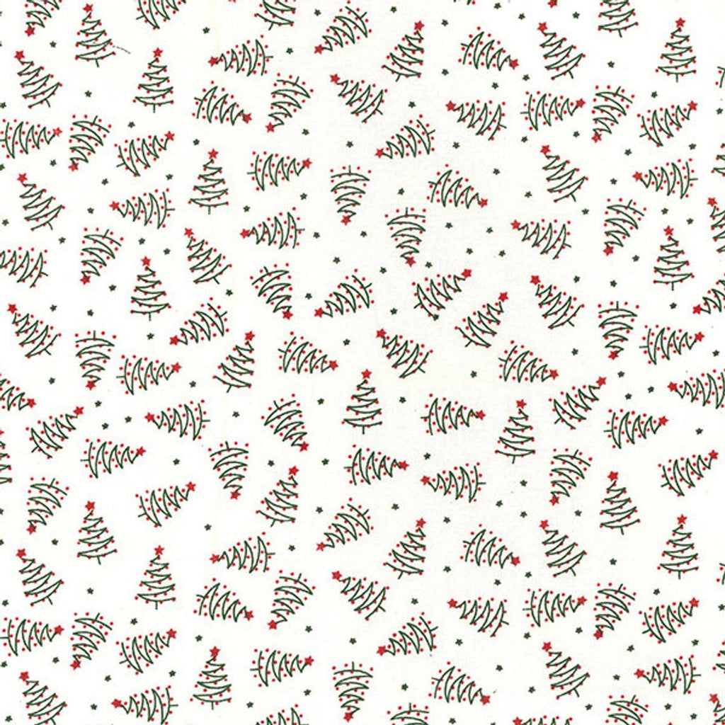 Christmas Trees Drawing Outlines Unique Xmas Vintage Traditional Design Fat Quarter 100% Cotton Fabric Sewing Craft