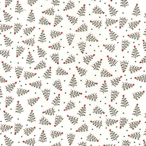 Christmas Trees Drawing Outlines Unique Xmas Vintage Traditional Design Fat Quarter 100% Cotton Fabric Sewing Craft