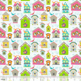 Tweet Tweet White Flutter & Float Cotton Fabric