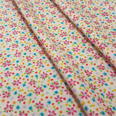 Festive Garden Flowers Pink - 100% Cotton Fabric Fat Quarter - Vera Fabrics