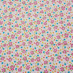 Festive Garden Flowers Pink - 100% Cotton Fabric Fat Quarter - Vera Fabrics