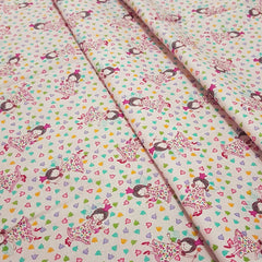 Fairy in Flowers Pink - 100% Cotton Fabric Fat Quarter - Vera Fabrics