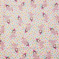 Fairy in Flowers Pink - 100% Cotton Fabric Fat Quarter - Vera Fabrics