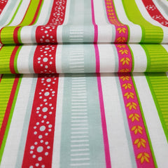 Multi Garden Stripes - 100% Cotton Fabric Fat Quarter - Vera Fabrics