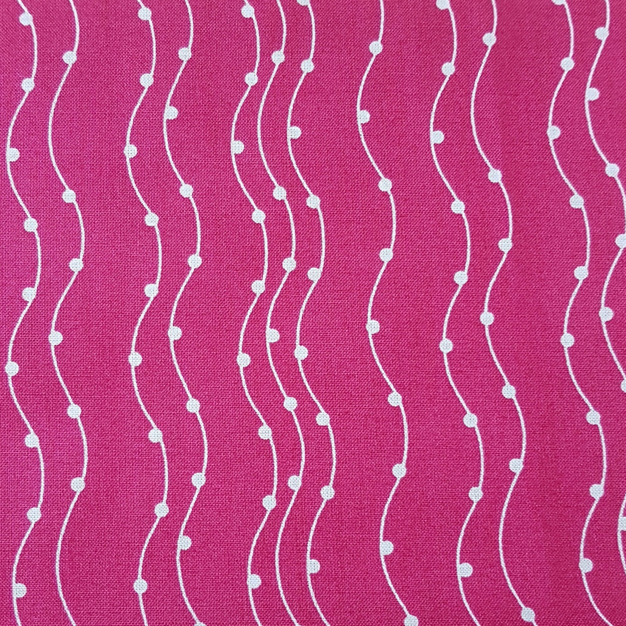 Magenta Pearl Waves - 100% Cotton Fabric Fat Quarter - Vera Fabrics