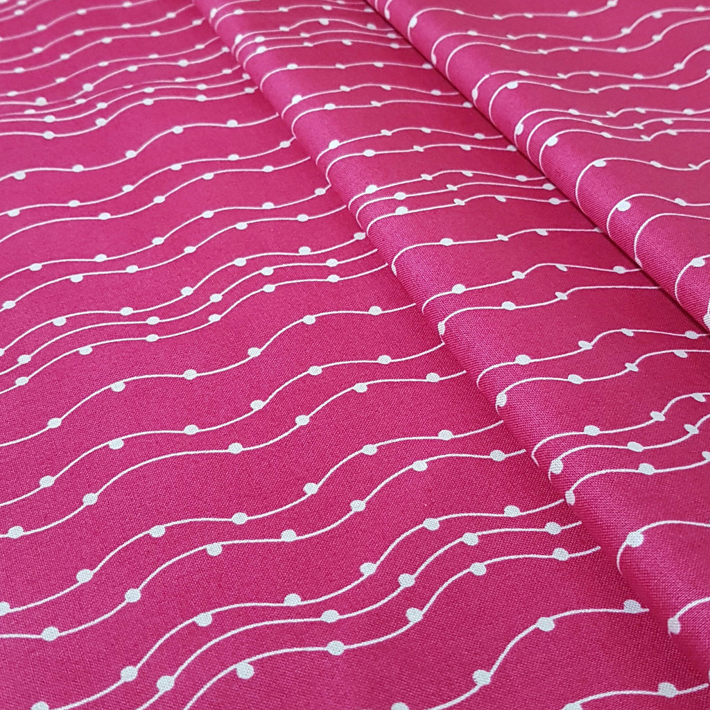 Magenta Pearl Waves - 100% Cotton Fabric Fat Quarter - Vera Fabrics