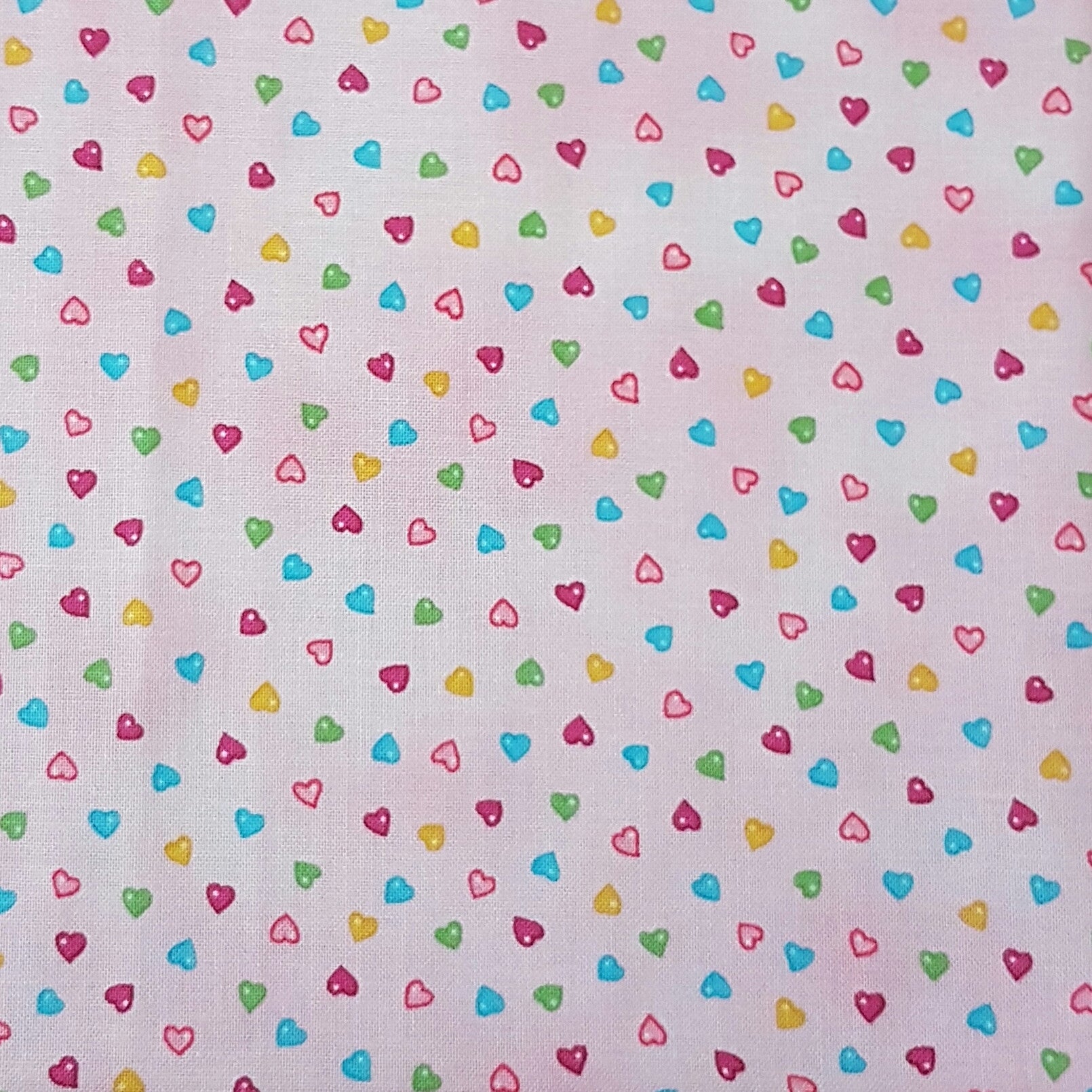 Pink Multi Hearts - 100% Cotton Fabric Fat Quarter - Vera Fabrics