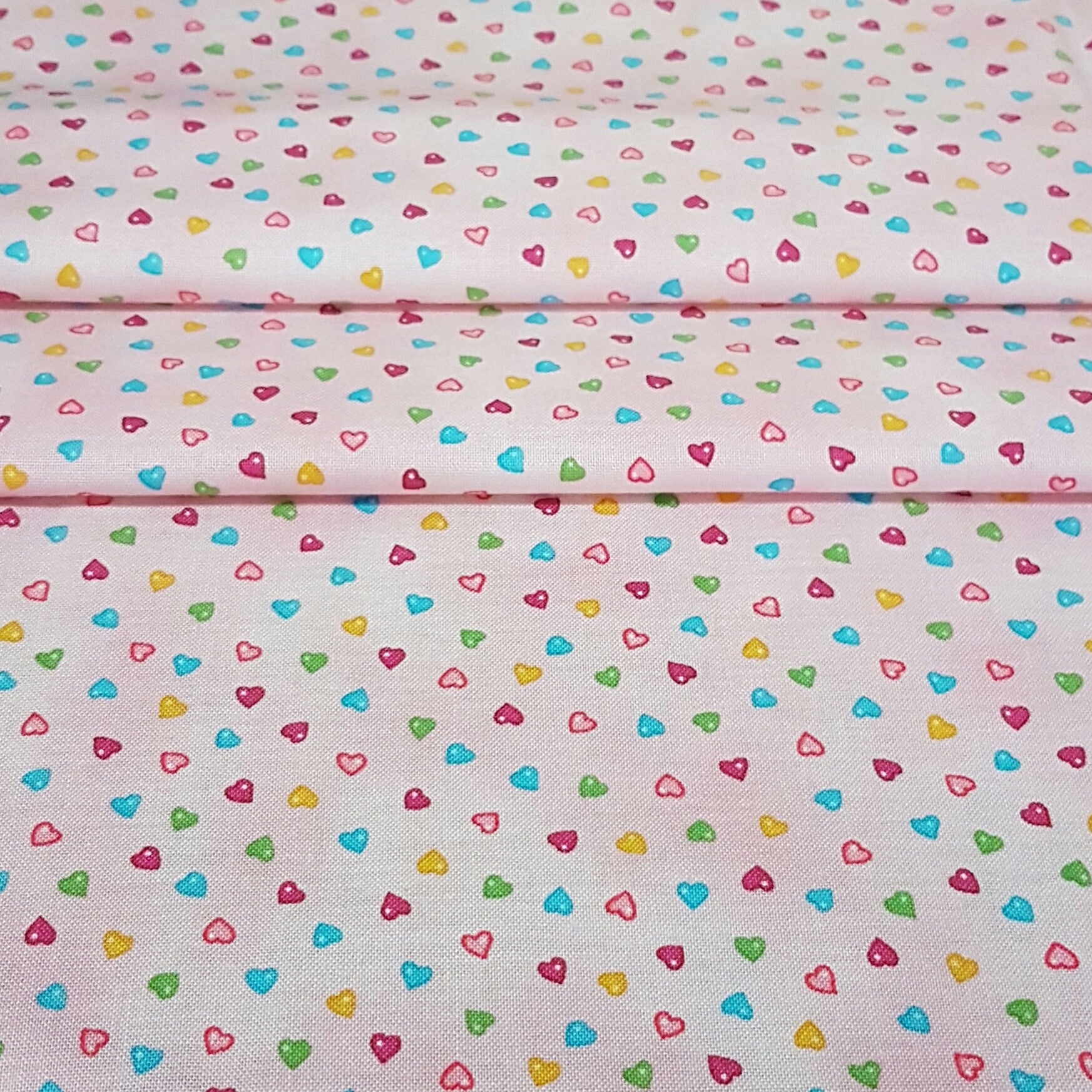 Pink Multi Hearts - 100% Cotton Fabric Fat Quarter - Vera Fabrics