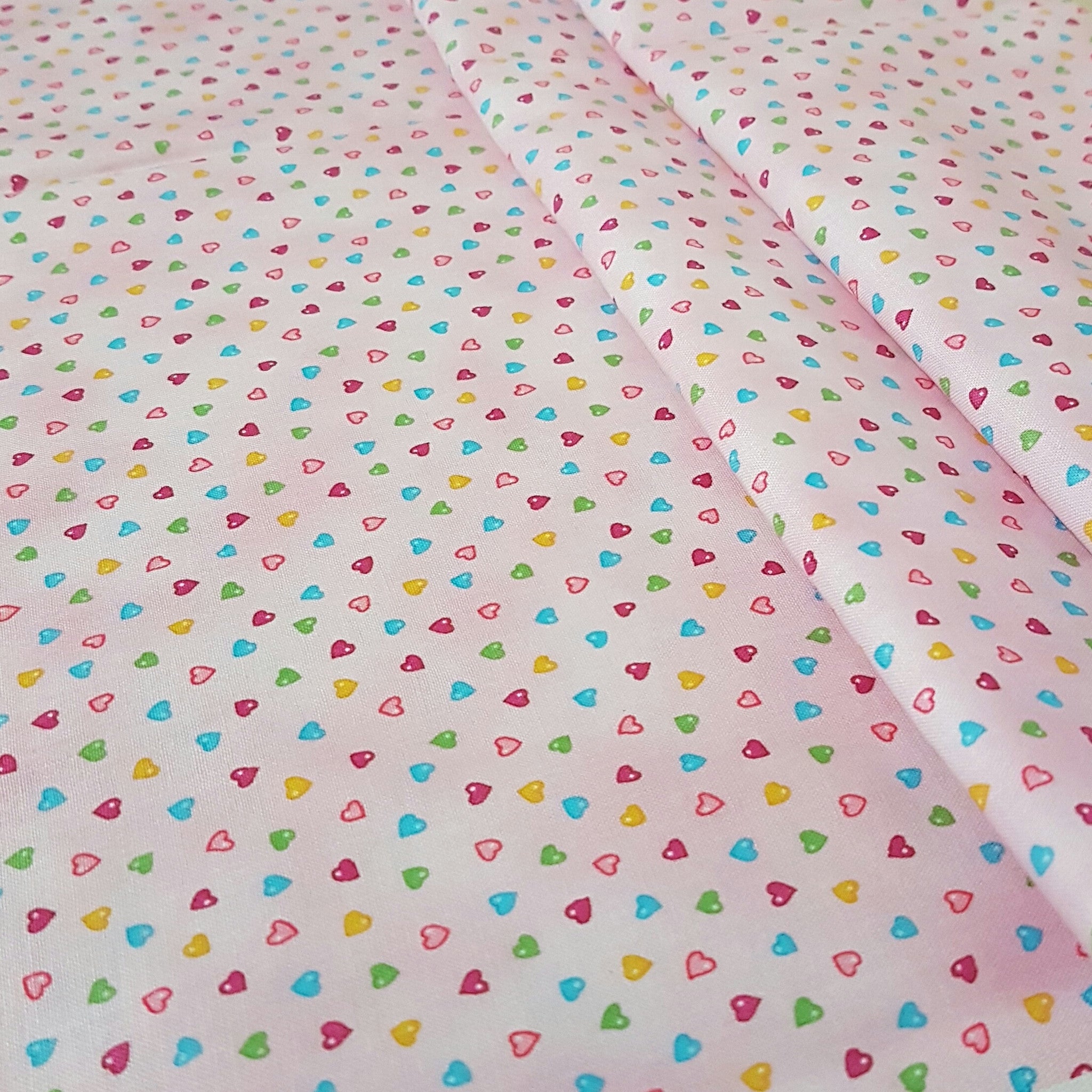 Pink Multi Hearts - 100% Cotton Fabric Fat Quarter - Vera Fabrics