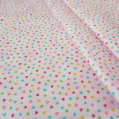 Pink Multi Hearts - 100% Cotton Fabric Fat Quarter - Vera Fabrics