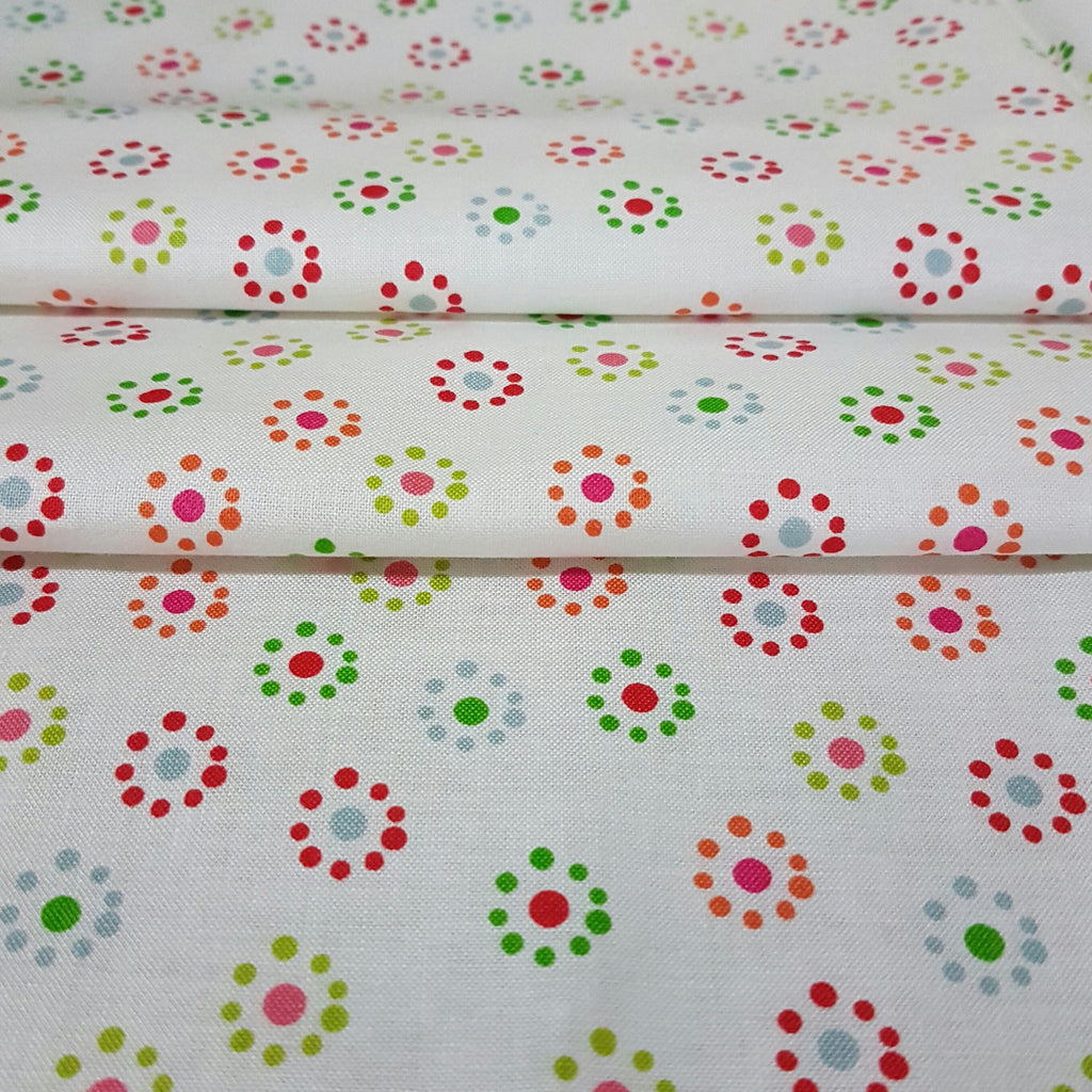 Multi Spot Flowers - 100% Cotton Fabric Fat Quarter - Vera Fabrics