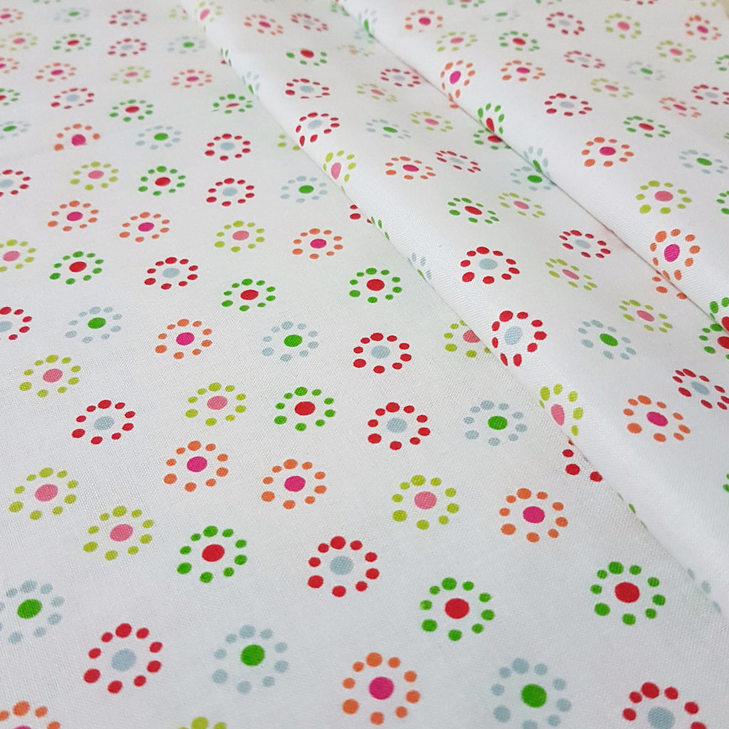 Multi Spot Flowers - 100% Cotton Fabric Fat Quarter - Vera Fabrics