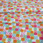 Flowers Squared - 100% Cotton Fabric Fat Quarter - Vera Fabrics