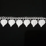 37mm Leaves White Guipure Lace Trim - by the metre
