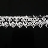 50mm Vintage Hearts White Guipure Lace Trim - by the metre