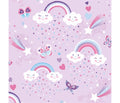Rainbows & Clouds With Shooting Stars Butterflies Cotton Fabric - Vera Fabrics