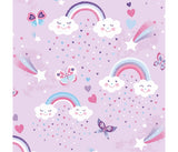 Rainbows & Clouds With Shooting Stars Butterflies Cotton Fabric