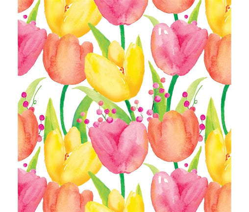 Colourful Tulips Garden of Flowers Summer Cotton Fabric - Vera Fabrics